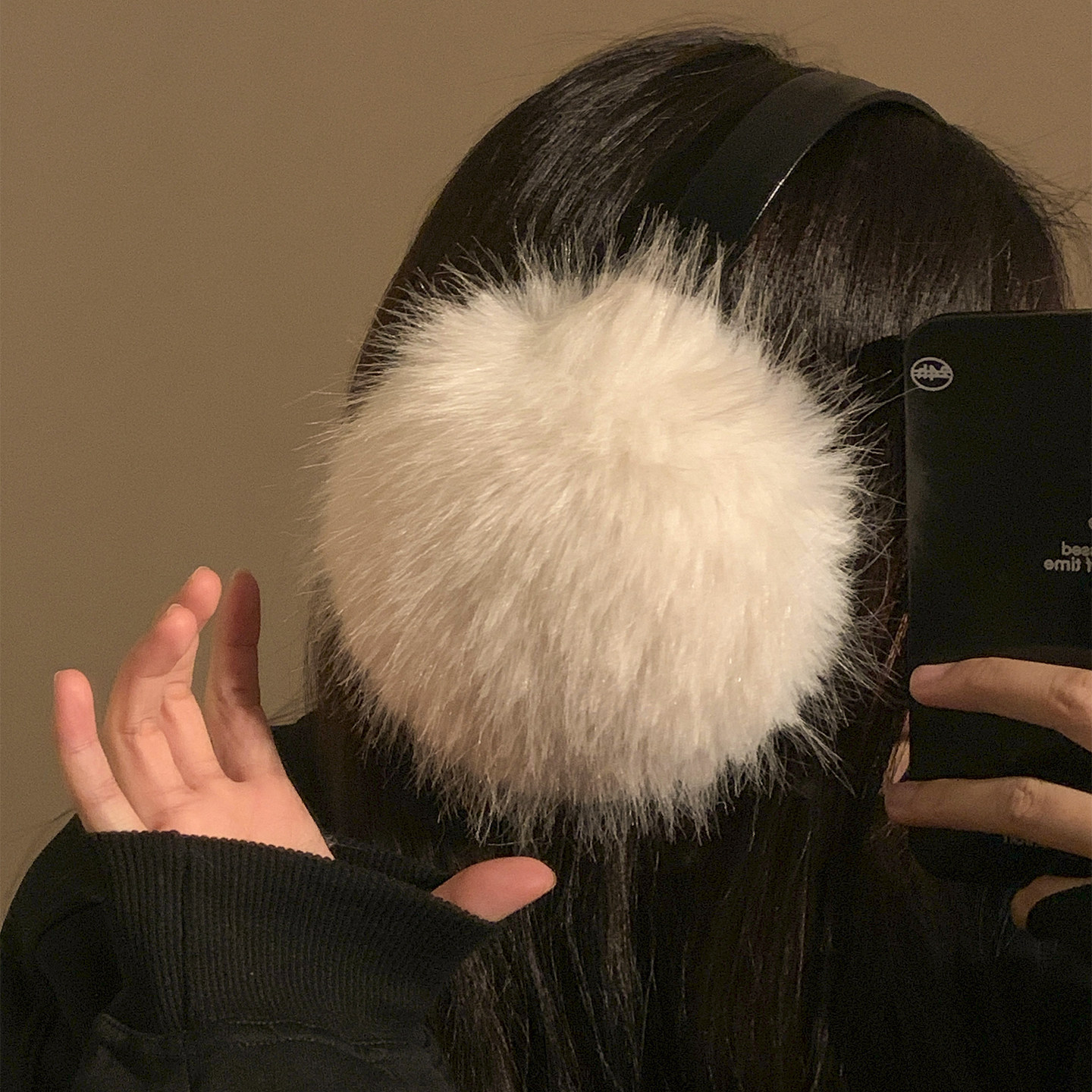 毛绒耳罩女冬可折叠保暖护耳防冻