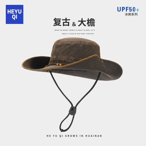 户外大帽檐渔夫帽女夏季薄款徒步