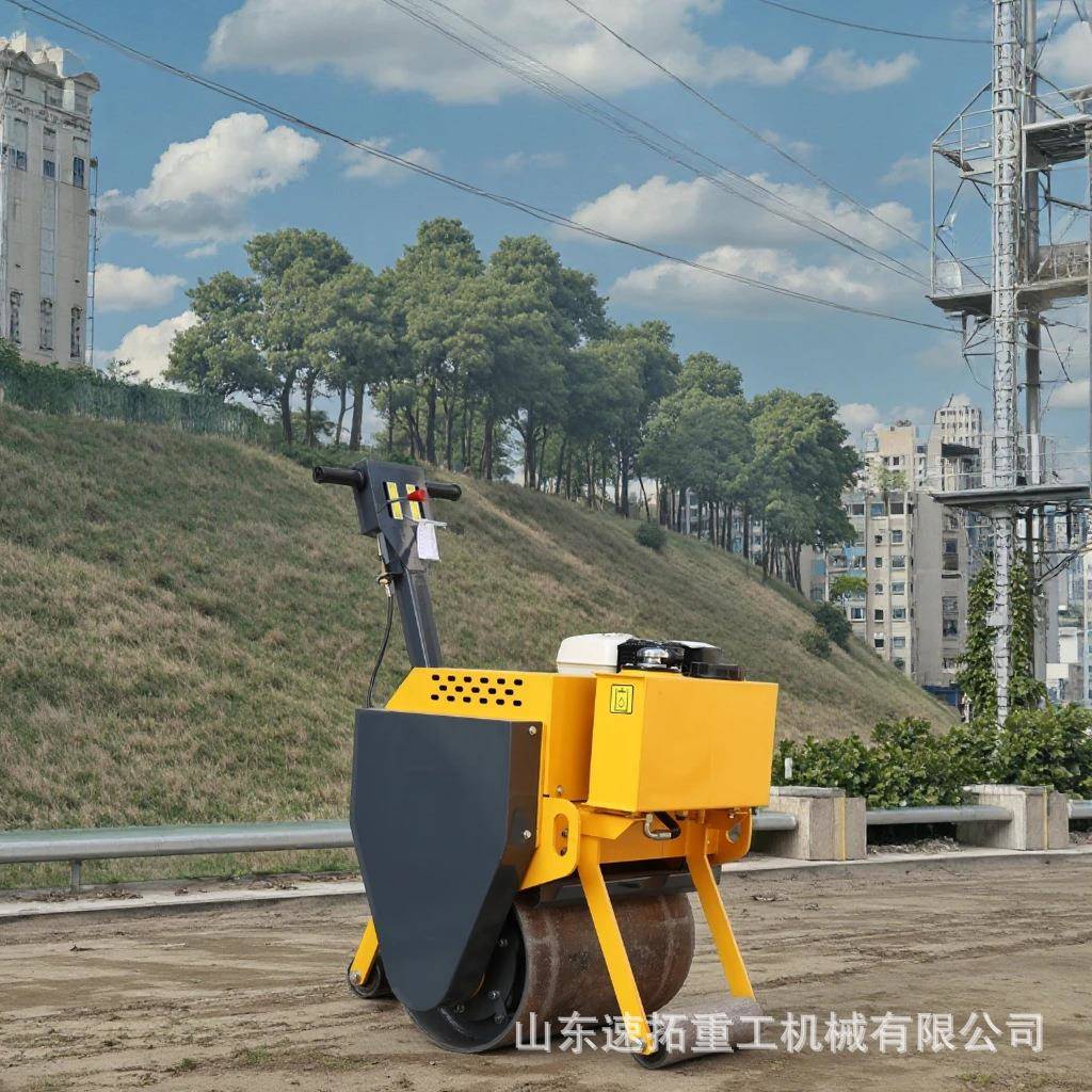 跨境压路机震动1吨手扶单双钢轮压路机小型吨座驾全液压沥青压实