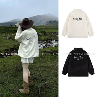 韩国潮牌matinkim外套羊羔毛女拉链宽松开衫 情侣卫衣迪丽热巴同款
