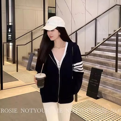 TB经典华夫格卫衣情侣大版宽松