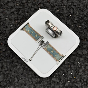 3S10 做旧风星芒牛仔表带适用Applewatch苹果手表S11 Ultua