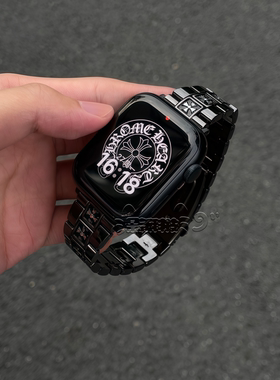 复古克罗心金属表带适用苹果手表S11表带applewatch10iwatch9腕带