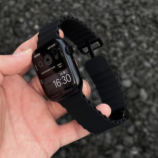 海洋硅胶磁吸扣表带适用苹果手表s11applewatch10iwatch9舒适透气