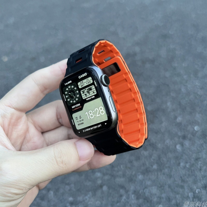 舒适履带铆钉磁吸扣表带适用于appleiwatch苹果手表iwatchS10/9/8