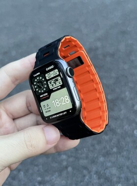 舒适履带铆钉磁吸扣表带适用于appleiwatchS11苹果手表iwatch10SE
