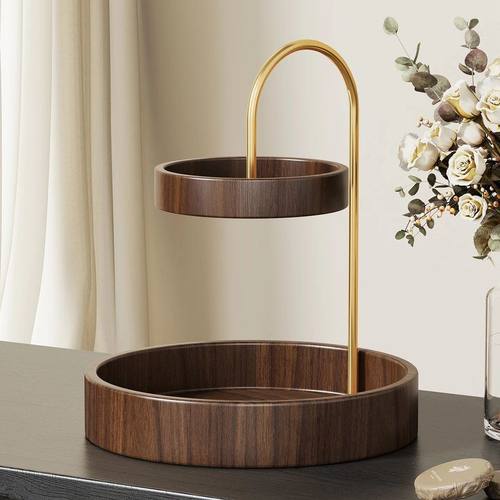 实木化妆品置物架桌面收纳盒口红零食筐护肤品面膜整理杂物香水架