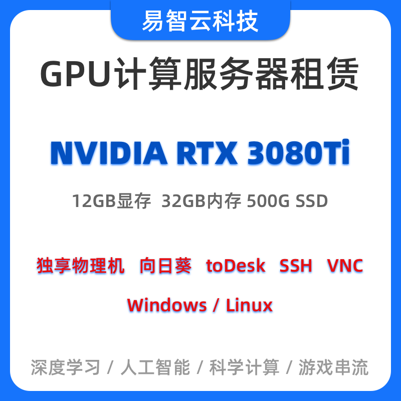 大模型训练 深度学习GPU显卡算力租用 3080Ti 远程电脑出租 绘图使用感如何?
