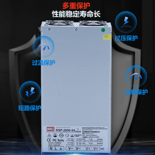 明纬RSP 1500 1000 500 3000W大功率直流PFC开关电源24V48V变压器