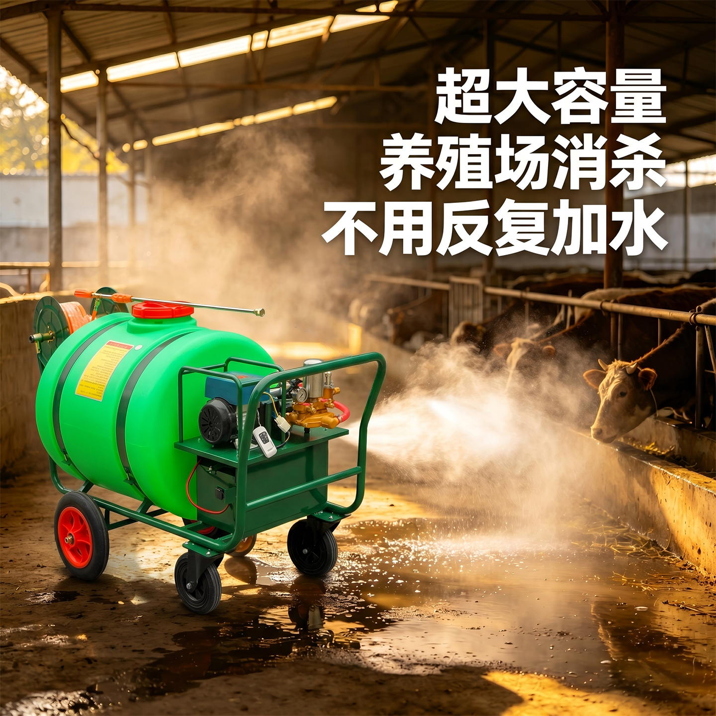 养殖消毒高压打药车电动48/60/72/220V手推车式打药机农用喷雾器