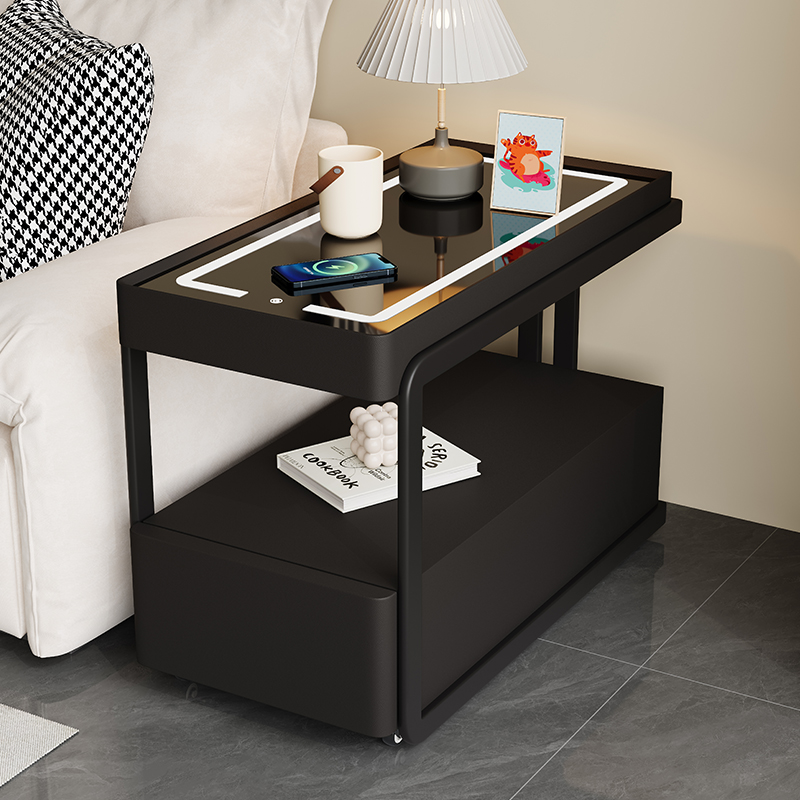 轻奢高级感智能沙发边几客厅意式极简智能沙发边柜可移动侧边柜子