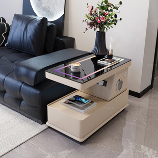 全实木可移动茶几现代简约边柜轻奢客厅意式极简新款沙发边几推车