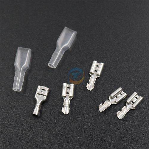 8插簧端子护套铜接插件插片母头插拔式冷压接线100套电线快插头