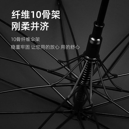 LEODAUKNOW长弯柄10骨男士超大号双人加固抗风暴加大雨伞130