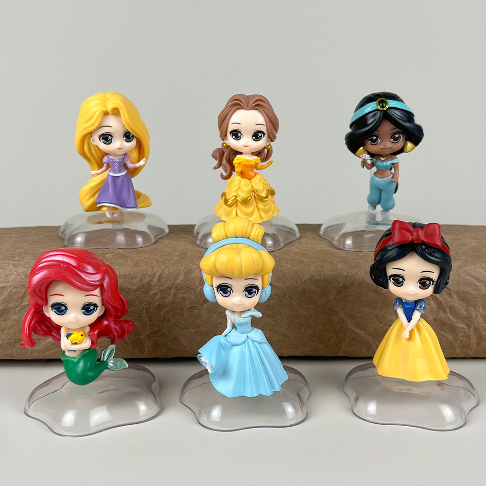 动漫手办Q版公主阿拉丁白雪美人鱼模型蛋糕摆件公仔扭蛋盲盒礼品