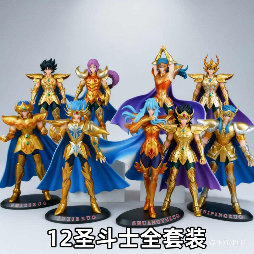 黄金圣斗士星矢手办星座动漫手办大号白羊座双鱼座水瓶座模型摆件