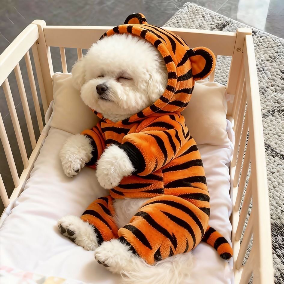 狗狗衣服秋冬装老虎变身装泰迪比熊雪纳瑞小型幼犬保暖宠物四脚衣