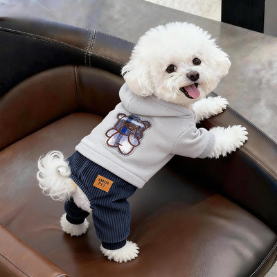 狗狗衣服冬装泰迪比熊小型犬猫咪加绒保暖棉服四脚衣防寒宠物服装