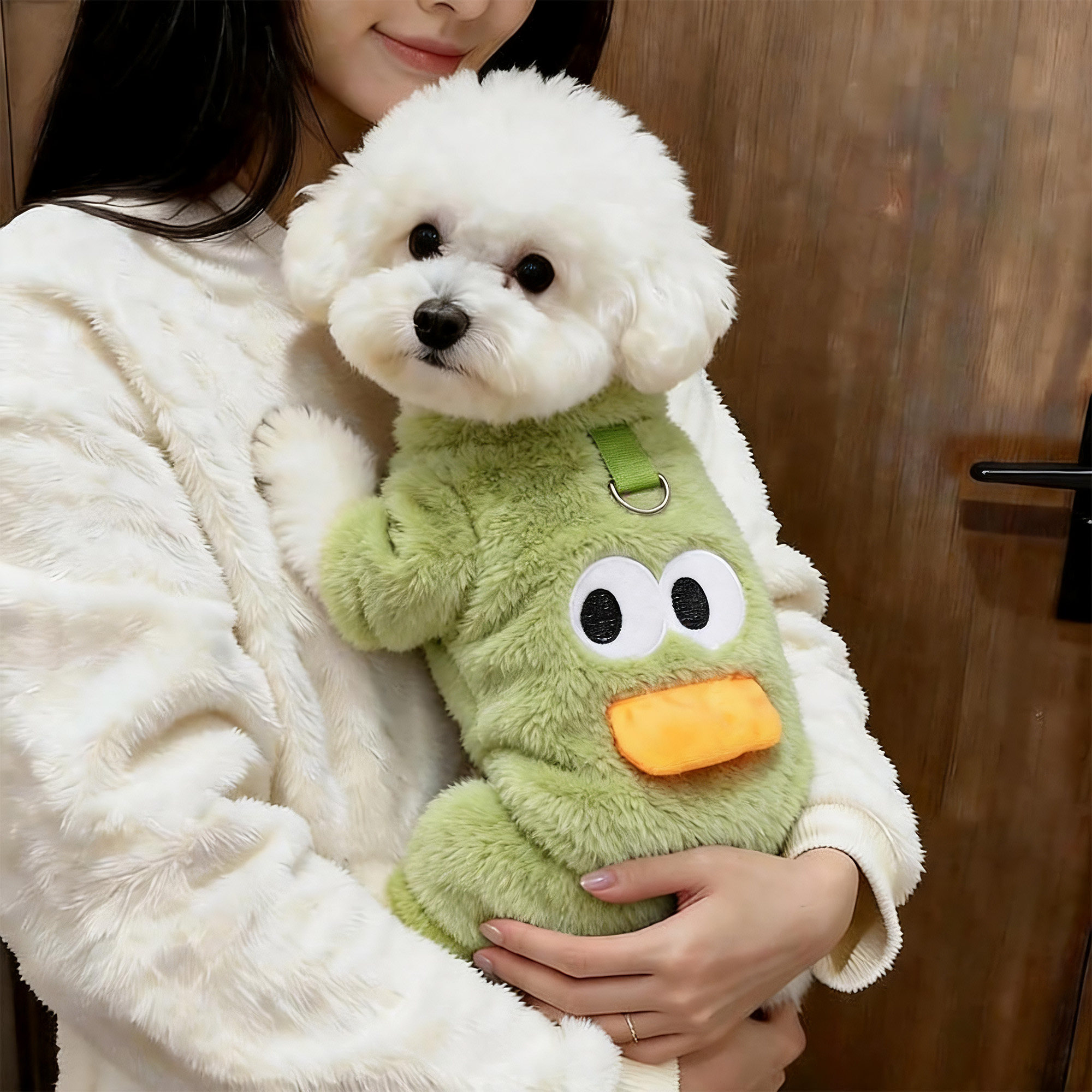 狗狗衣服秋冬装保暖绒衣泰迪比熊雪纳瑞小型幼犬宠物四脚衣可牵引