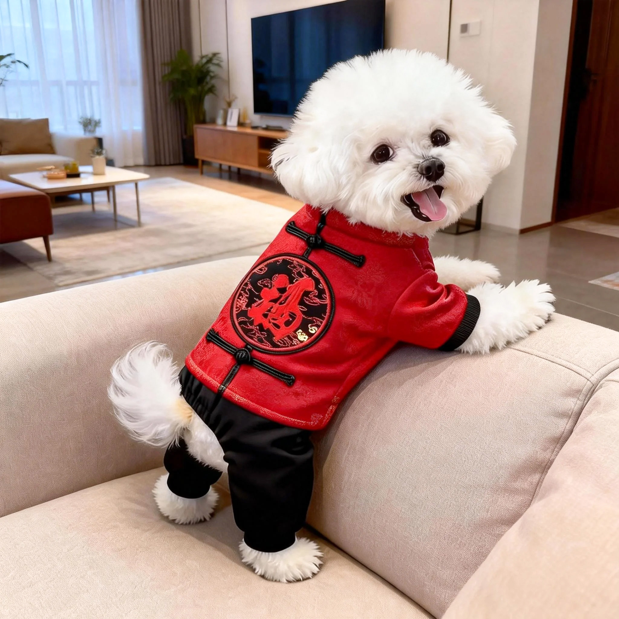 狗狗衣服冬装中国风唐装泰迪比熊小型犬猫咪新年喜庆拜年宠物服饰,宠物/宠物食品及用品,猫宠物服装/雨衣（新）,淘宝优惠券,粉丝福利购,淘宝优惠卷