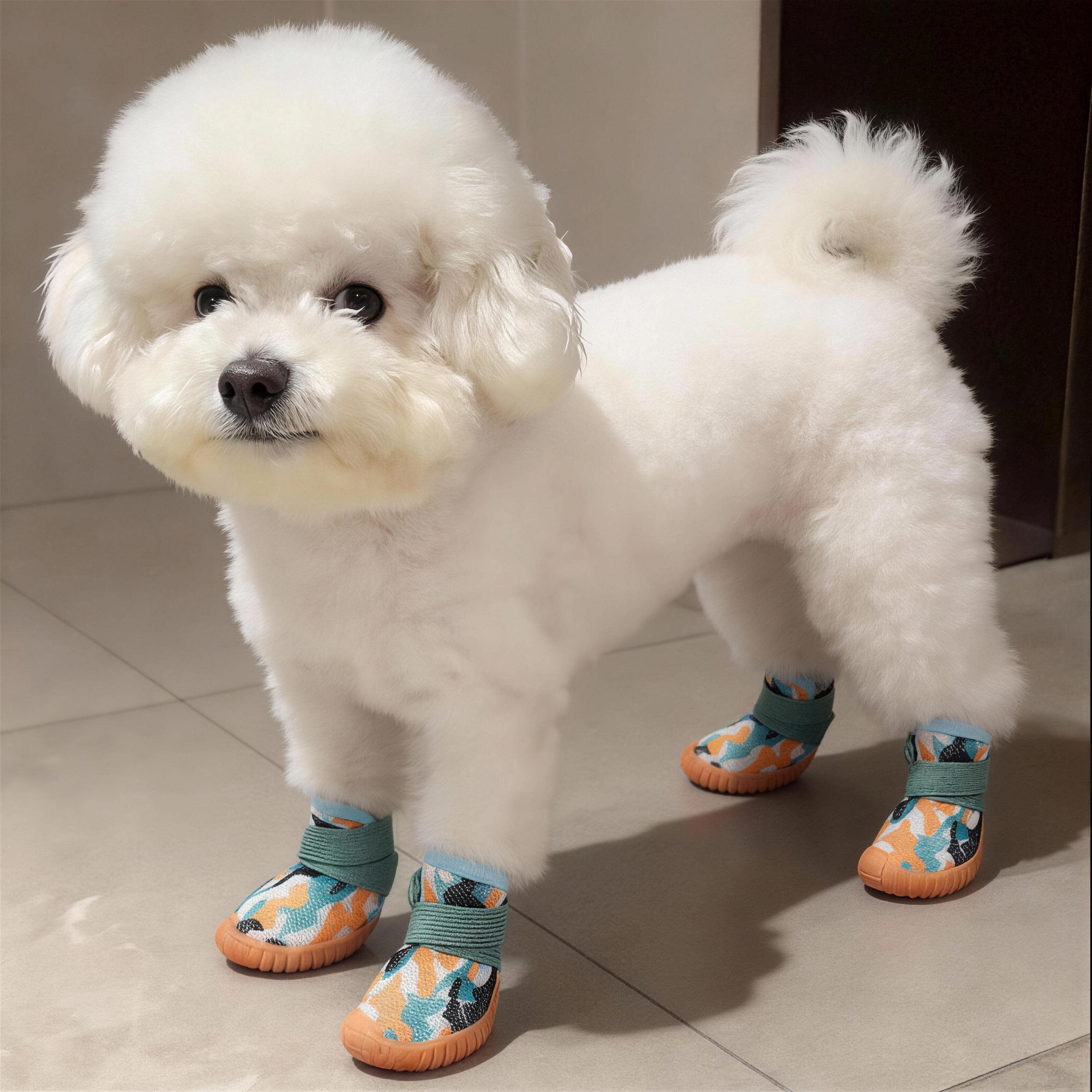 狗狗鞋子透气中小型犬不掉脚外出防脏防水脚套泰迪比熊宠物鞋套