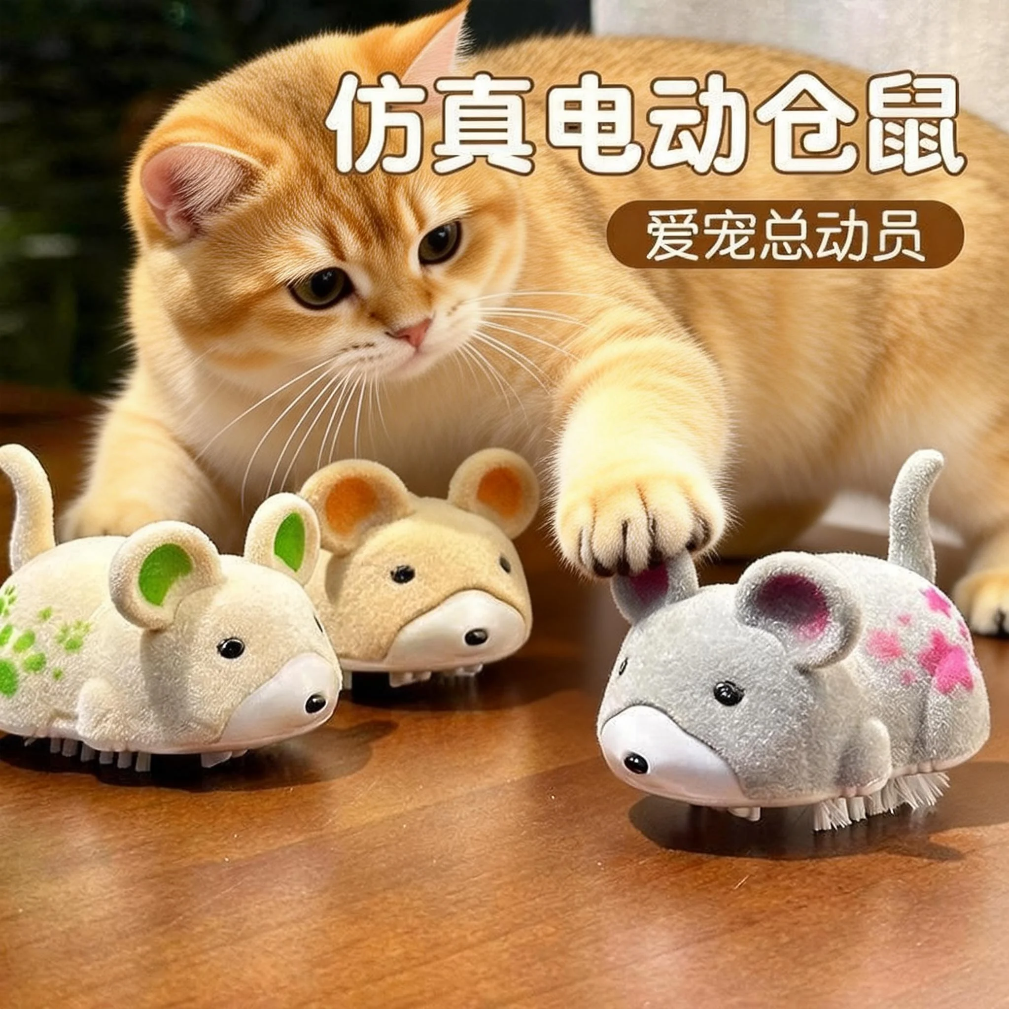 猫玩具小仓鼠仿真宠物老鼠电动逗猫棒猫咪自嗨解闷神器消耗体力,宠物/宠物食品及用品,逗猫棒,淘宝优惠券,粉丝福利购,淘宝优惠卷