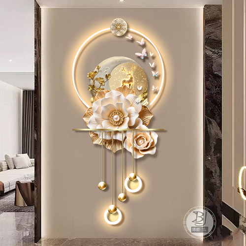 轻奢玄关装饰画高级感立体壁灯