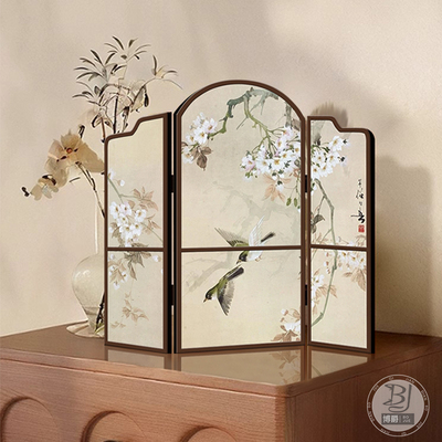 新中式创意小屏风摆台餐边柜摆画