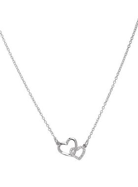 环环相扣爱心锁骨链项链女甜酷吊坠女友闺蜜礼物