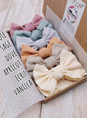 LittleWood发带夏季薄款护囟门头花针织坑条蝴蝶结头饰