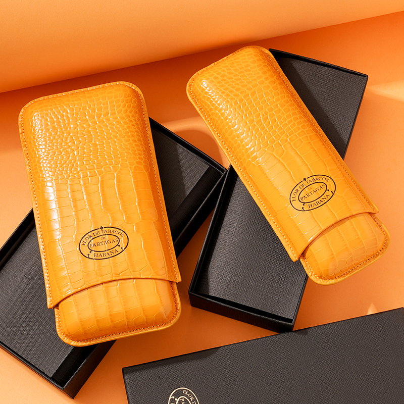 HABANOS哈伯纳斯正品PARTAGAS帕特加斯雪茄套2支3支装雪茄盒黄色