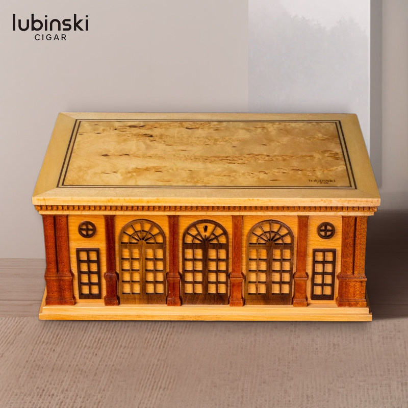 LUBINSK鲁宾斯基I雪茄保湿盒 欧式城堡浮雕 进口雪松木醇化盒