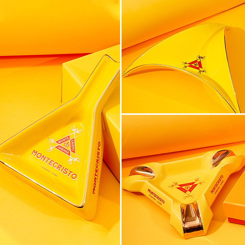 HABANOS哈伯纳斯官方正品MONTECRISTO蒙特陶瓷雪茄烟灰缸 三人位