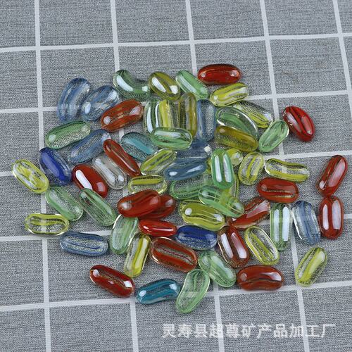 混色玻璃扁珠鱼缸造景用彩色玻璃扁珠 火炉玻璃扁珠 围棋子玻璃珠