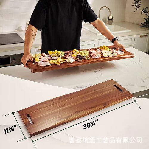 长方形木质砧板 派对聚会点心零食托盘带手柄 水果拼盘火腿菜板