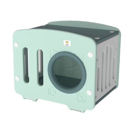 四季通用猫别墅家用猫房子室内猫窝宠物猫笼塑料可水洗可拆卸抖音