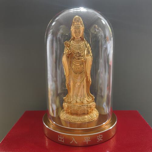 高端车摆件观音佛财神电镀金佛像汽车内饰品摆件创意多款车载装饰