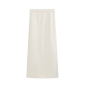 十三行清仓不退换简约风百搭松紧腰头通勤显瘦后开叉半身裙12096