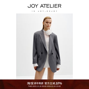 时尚 JOY 箱型精100%精纺羊毛西装 阔版 戗驳领外套 ATELIER1006莫奈