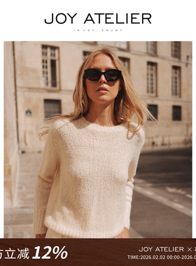 [博主同款] JOY9555白蝶100%真丝套头毛衣简约高质感穿搭针织衫女