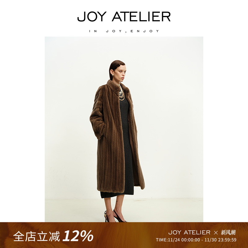 ATELIER小紫貂感原生貂皮草外套