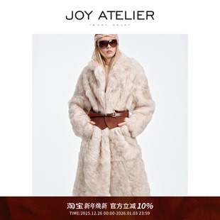 大廓形羊皮毛一体外套 领长款 JOY9577白桃慕斯 月影白西装