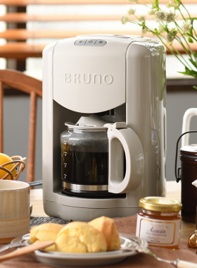 BRUNO进口美式咖啡机家用全自动研磨现煮一体豆粉两用小型咖啡机