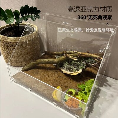 厂家直销亚克力芦丁鸡饲养箱爬虫爬宠乌龟蜥蜴宠物螳螂透明饲养盒