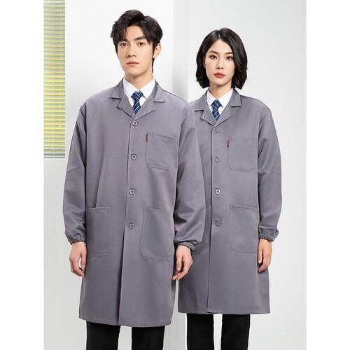 工作服蓝大褂男女款劳保服春秋长袖汽修搬运耐磨耐脏罩衣定制logo