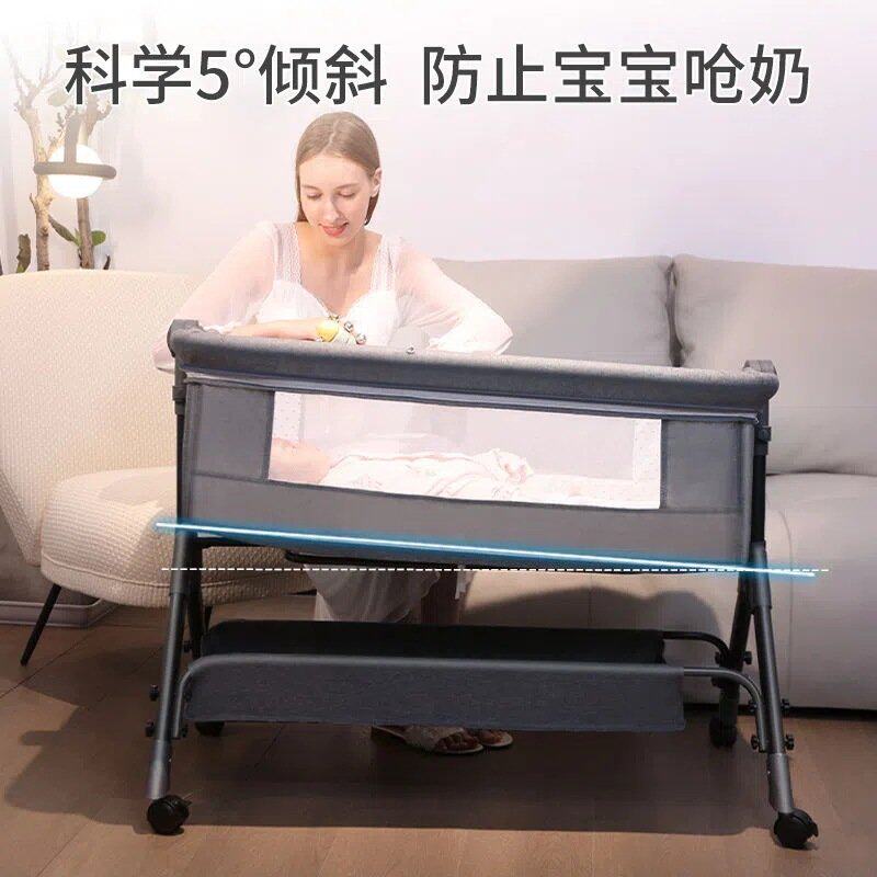 婴儿床新生儿床边床拼接大床宝宝bb摇篮床能移动可折叠儿童床