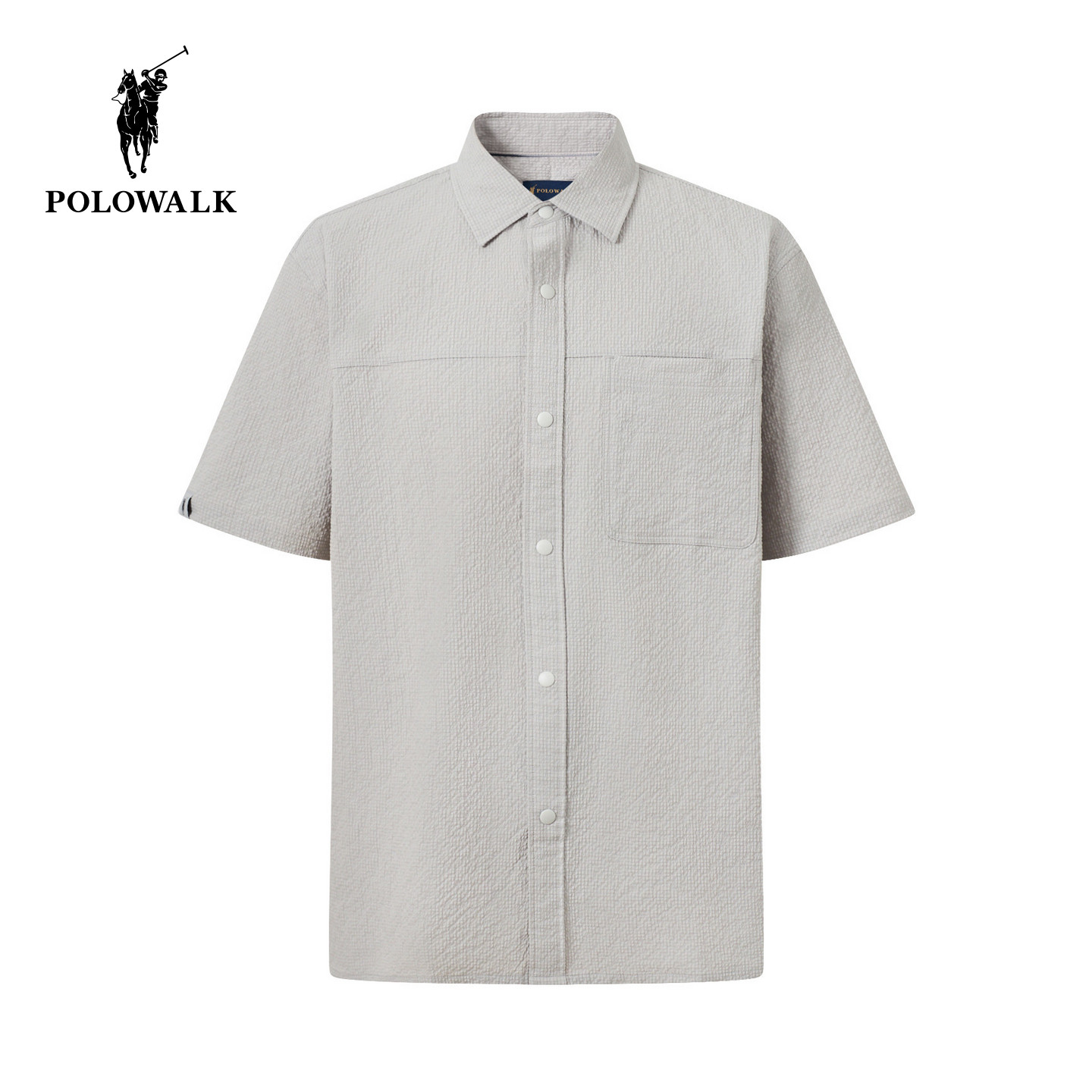 POLOWALK男式短袖衬衫2026夏季新品男装经典百搭显瘦休闲衬衣