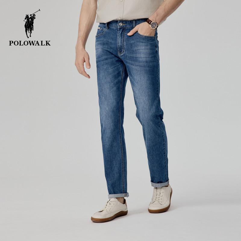 POLOWALK牛仔裤男士春夏新款直筒百搭时尚牛仔长裤子男通勤长裤
