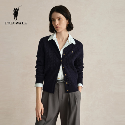 POLOWALK针织开衫外套女2025新款