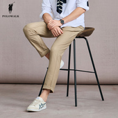 新款 春季 显瘦直筒长裤 纯色百搭时尚 POLOWALK休闲裤 休闲裤 男士